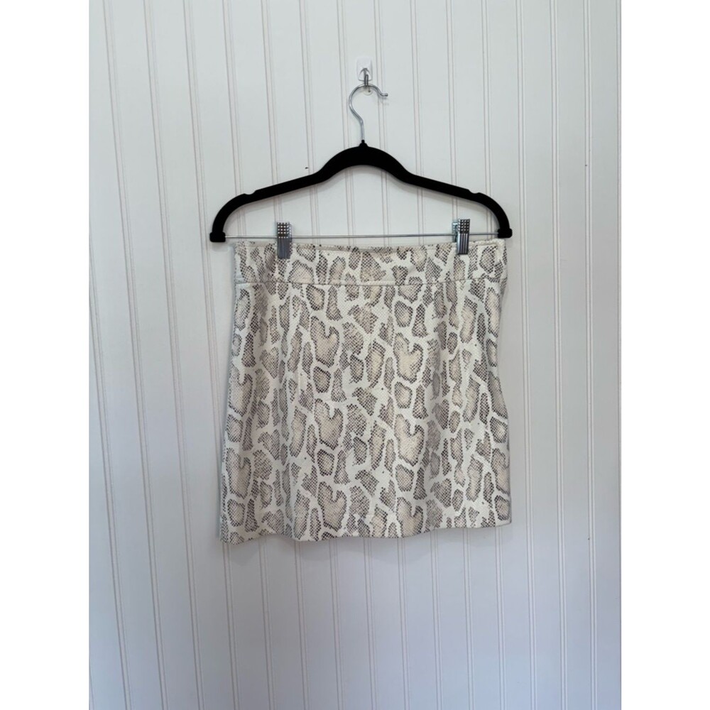 Storia Beige Snake Print Mini Skirt NWT size medium
